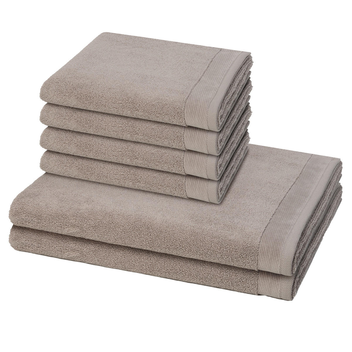 FROTTIERSET Premium 6-teilig - Taupe, Textil (50/100cm) - MÖVE