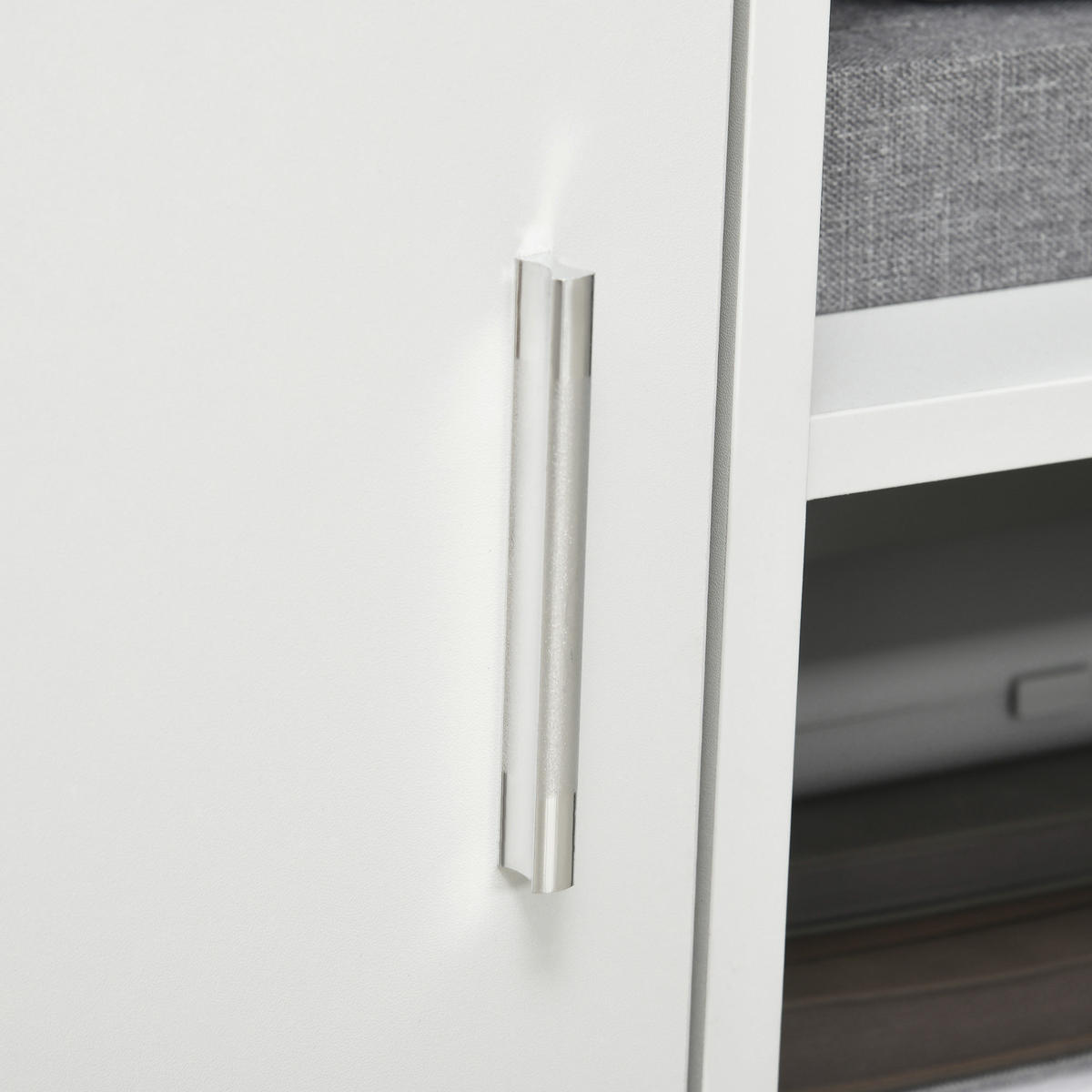ROLLCONTAINER DE-14506 mit Schrank und 3 Fächern Weiß - Weiß, Holzwerkstoff (50/65/60cm) - ComfortXL