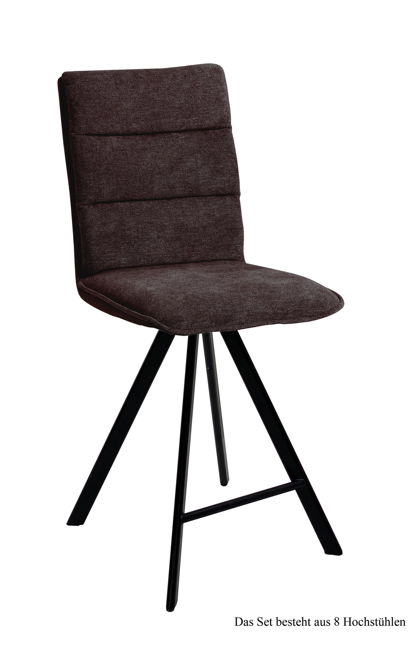 THEKENSTUHL drehbar (8er-Set) Devonne 47x109x60 Schwarz/Espresso - Dunkelbraun/Schwarz, Kunststoff (60/109/47cm) - 58aufmkessel