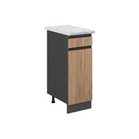 SCHUBLADENSCHRANK R-Line Goldkraft Eiche 30 cm AP Marmor - Honigeiche/Anthrazit, Holzwerkstoff (30/81.6/60cm) - Vicco
