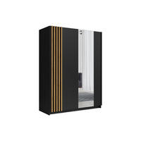 KLEIDERSCHRANK - 150.6 cm x 62 cm - Holz, Platte - Schwarz CALELA - Schwarz, Holz (150.6/198.5/62cm) - Vente-Unique