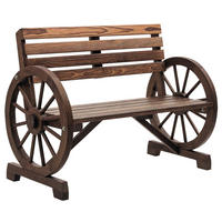 GARTENBANK DE-08341 Wagenrad-Design 2-Sitzer Dunkelbraun - Braun, Holz (105.5/79/56cm) - ComfortXL