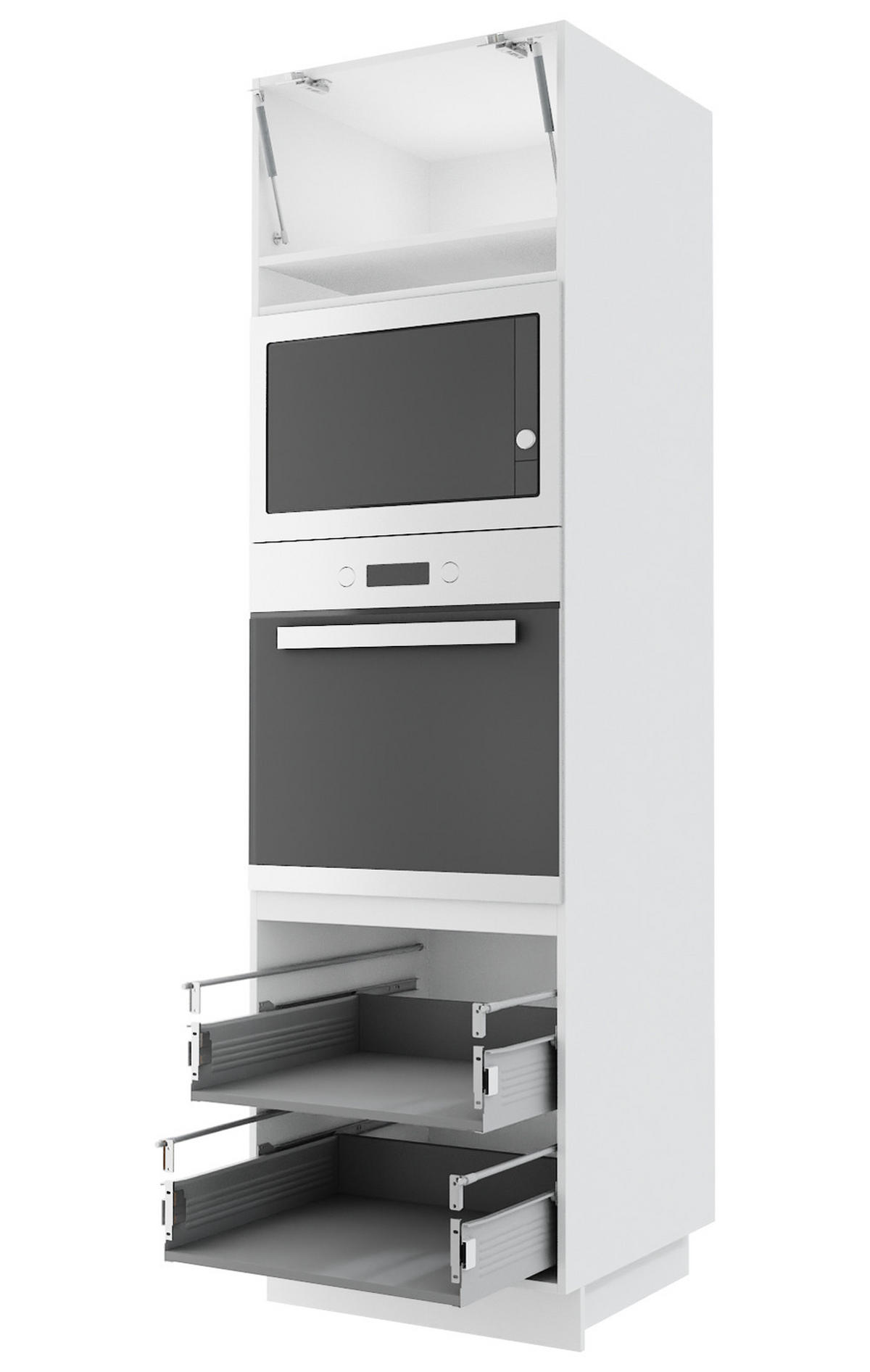 BACKOFEN-HOCHSCHRANK Kvantum D14/RU/2M/284 Weiß Matt / Weiß Matt 60 / 59 / 207cm - Weiß, Holz/Holzwerkstoff (60/207/59cm) - Feldmann-Wohnen