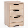 NACHTTISCH 3 Schubladen Modern Kratzfest Wasserabweisend, Beige 31x31x49 cm - Beige/Braun, Holz (31/49/31cm) - KADIMA DESIGN