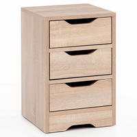 NACHTTISCH 3 Schubladen Modern Kratzfest Wasserabweisend, Beige 31x31x49 cm - Beige/Braun, Holz (31/49/31cm) - KADIMA DESIGN