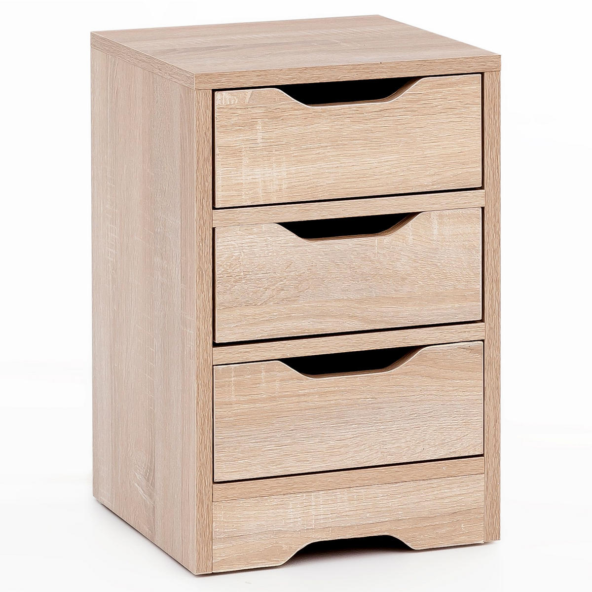 NACHTTISCH 3 Schubladen Modern Kratzfest Wasserabweisend, Beige 31x31x49 cm - Beige/Braun, Holz (31/49/31cm) - KADIMA DESIGN