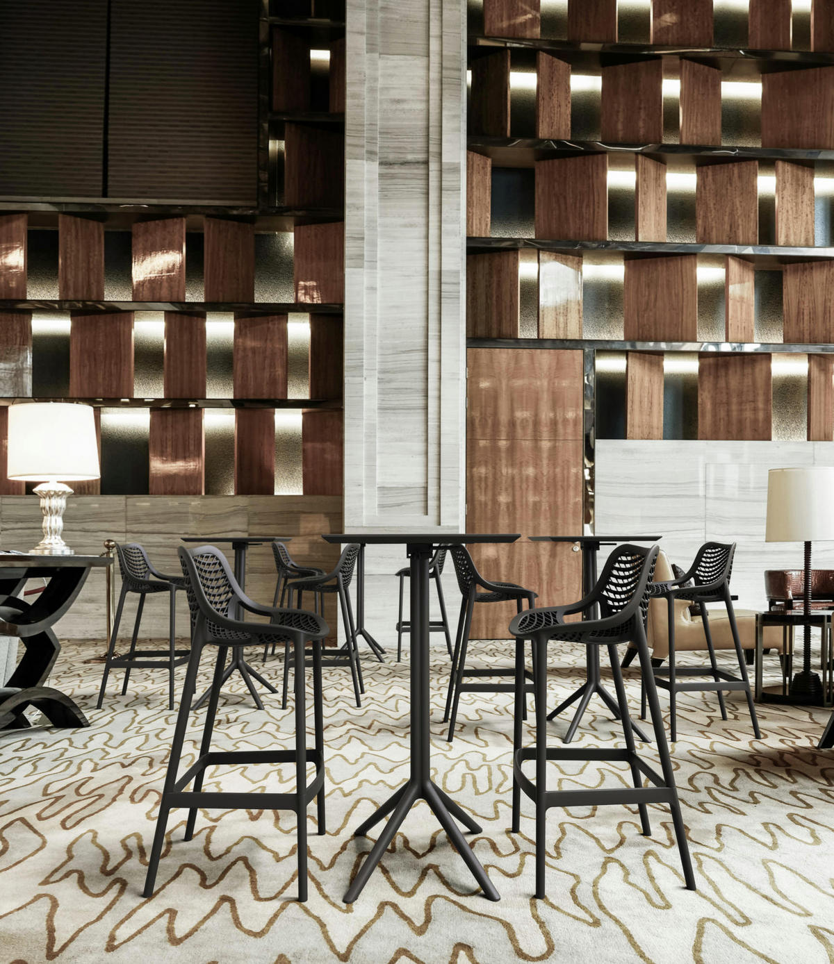 BARHOCKER Kunststoff schwarz - Schwarz, Kunststoff (45/105/53cm) - CLP