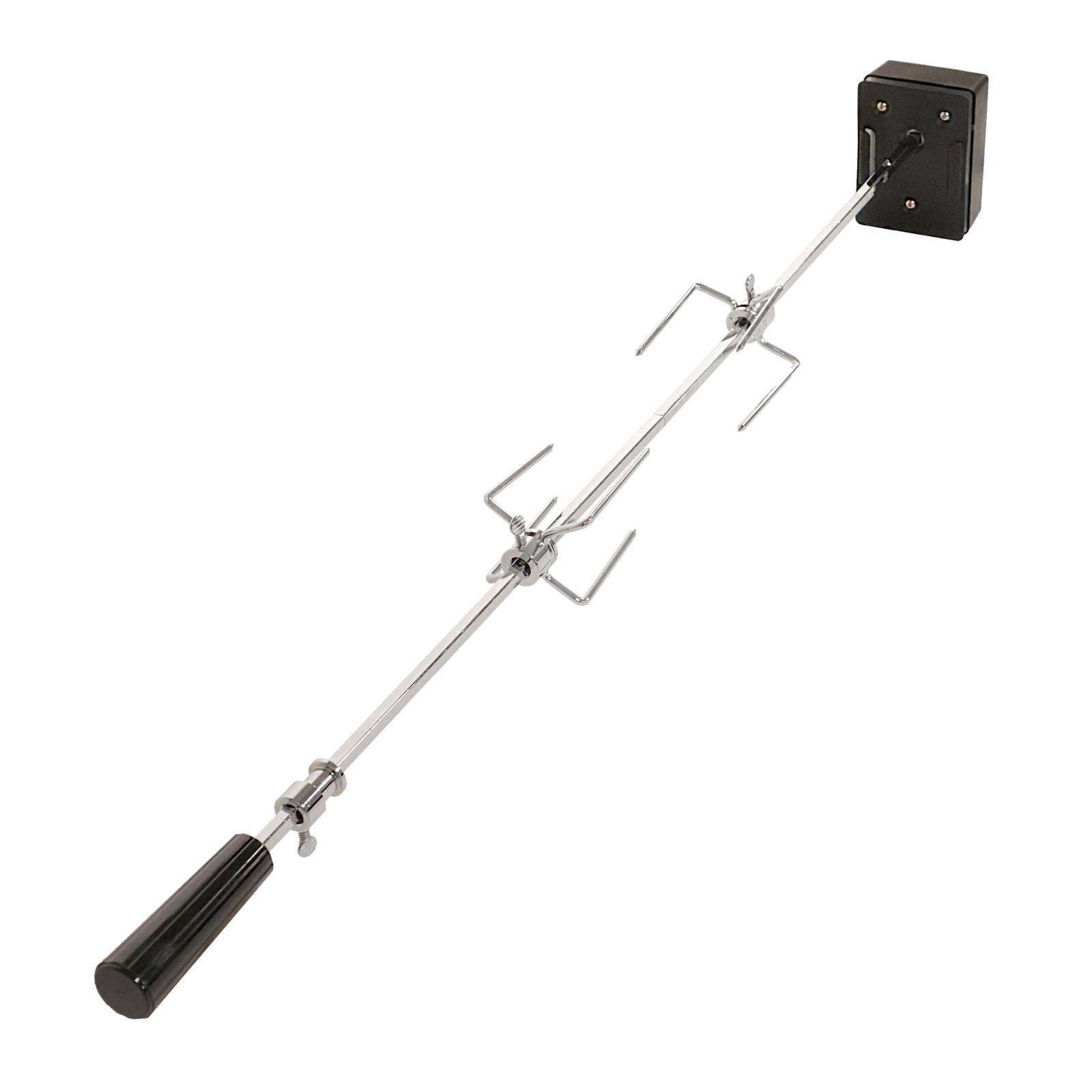 DREHSPIESS mit Motor - Silberfarben, Metall (106cm) - TAINO