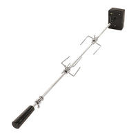 DREHSPIESS mit Motor - Silberfarben, Metall (106cm) - TAINO