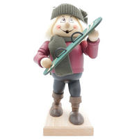 RAUCHFIGUR Wichtel Snowboarder 32 cm - Multicolor, Holz (15/32/0.1cm)