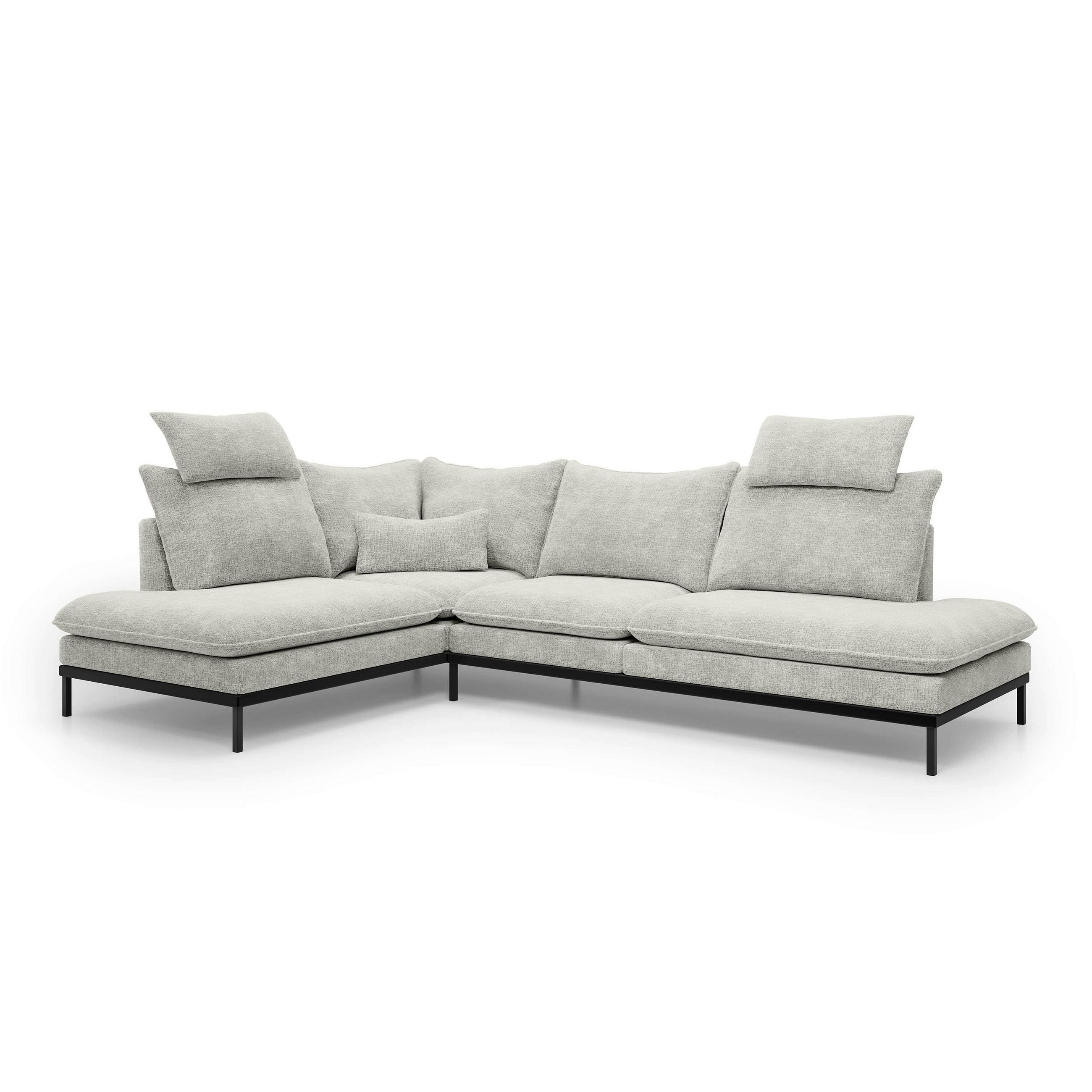 Pillovely Ecksofa Grau 293x90x198 cm