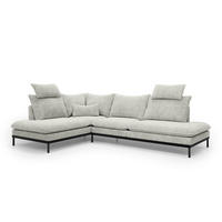 ECKSOFA Leafy Grau 293 cm - Grau, Textil (293/90/198cm) - Pillovely