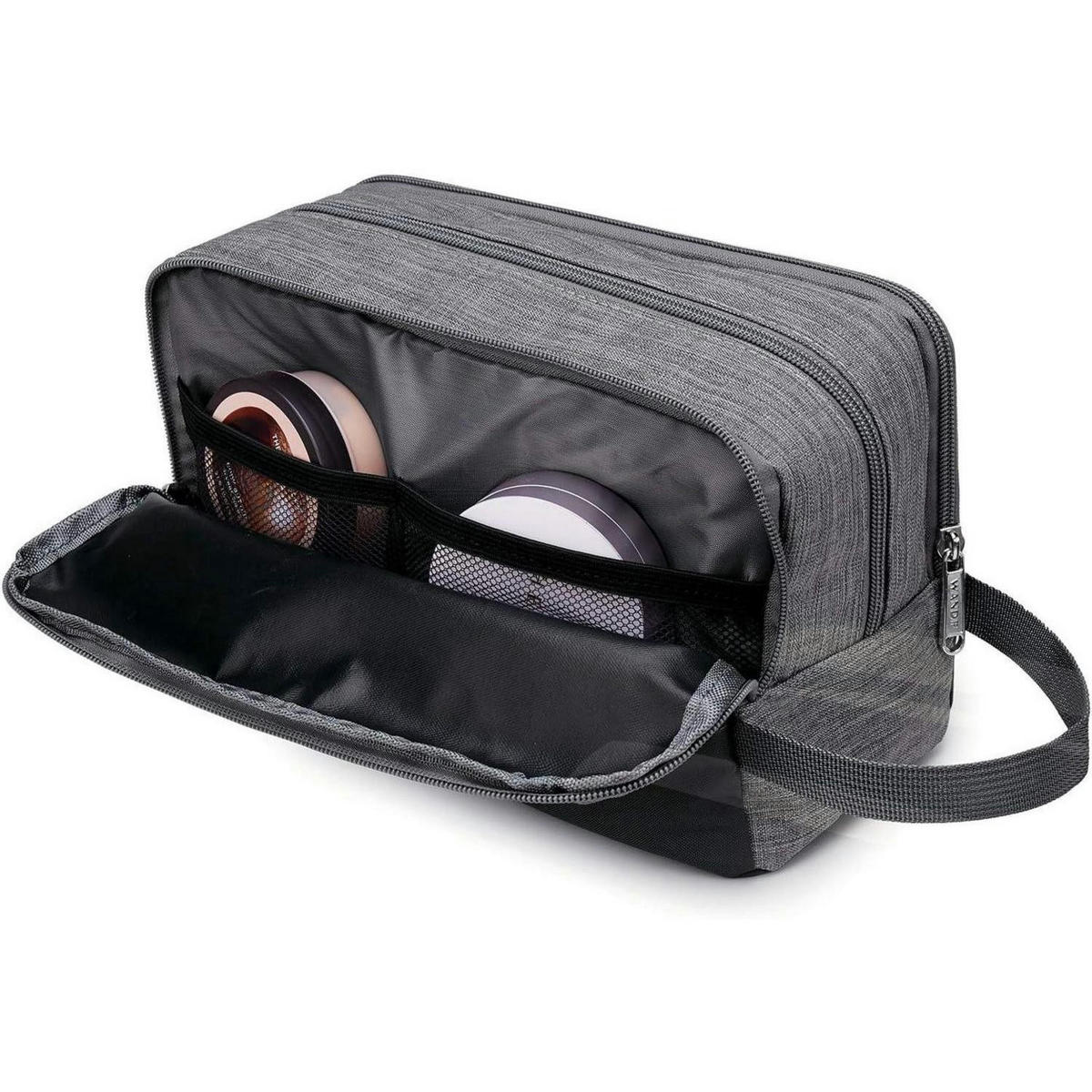 KULTURBEUTEL Denim Grau 24 x 15 x 12 cm - Grau, Textil (5/2/5cm)