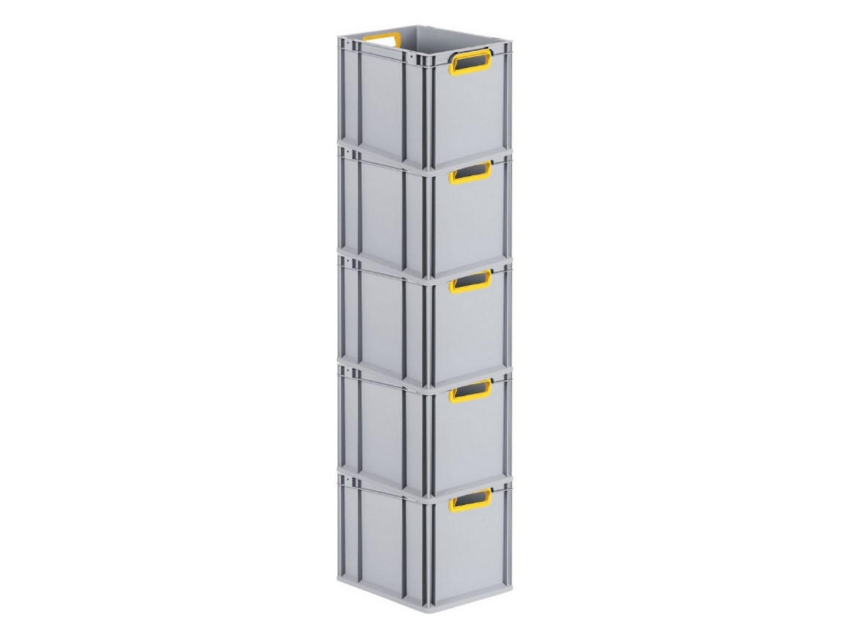 EUROBOX 5x Nextgen Color 32x30x40cm 30 Liter Griffe Gelb Offen - Gelb, Kunststoff (30/32/40cm) - PROREGAL