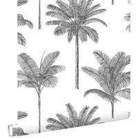 TAPETE Palmen 53 cm x 10.05 m - Weiß, Papier (53/1000cm) - ESTAhome
