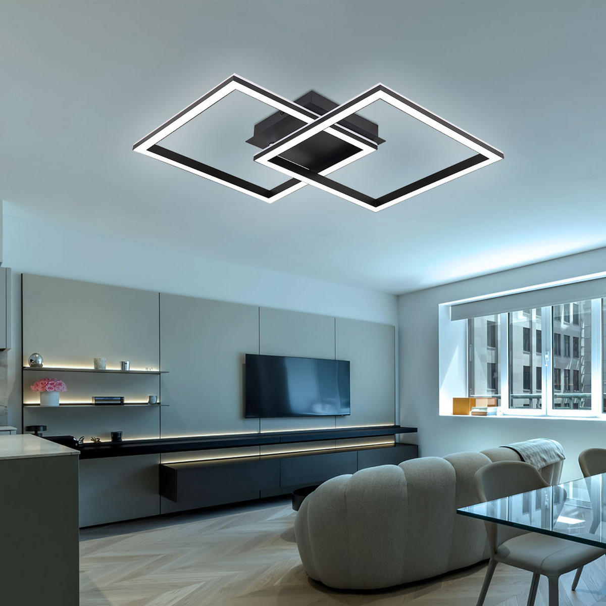 LED DECKENLEUCHTE JEPP Metall Schwarz - Schwarz, Metall (44/29.4/7.7cm)