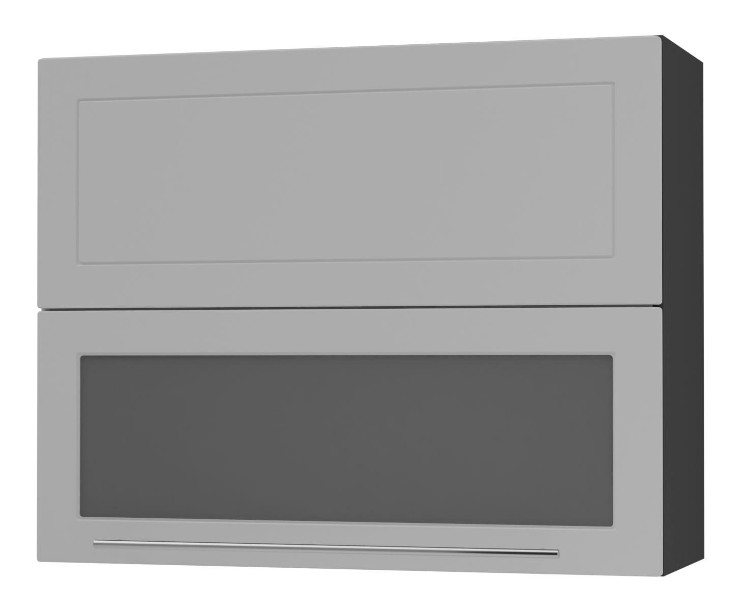 KÜCHENHÄNGESCHRANK Kvantum W8BS/90 Dust Grey Matt / Schwarz Matt 90 / 32,5 / 72cm - Schwarz/Grau, Holz/Holzwerkstoff (90/72/32.5cm) - Feldmann-Wohnen