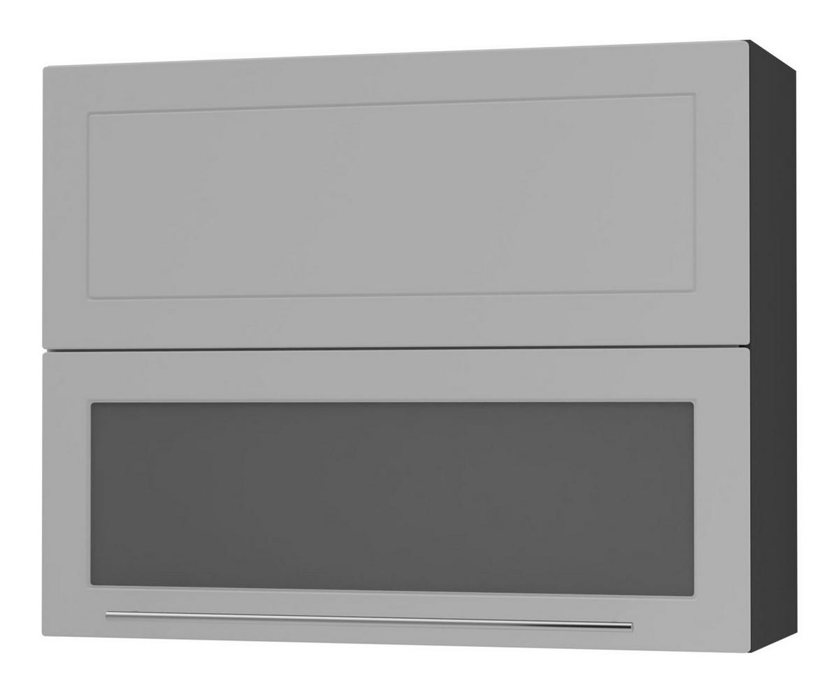 KÜCHENHÄNGESCHRANK Kvantum W8BS/90 Dust Grey Matt / Schwarz Matt 90 / 32,5 / 72cm - Schwarz/Grau, Holz/Holzwerkstoff (90/72/32.5cm) - Feldmann-Wohnen