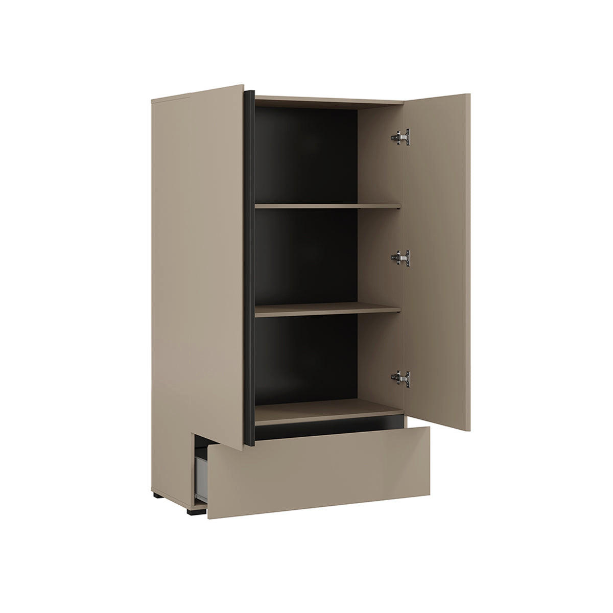 SCHRANK 2 Türen Lilia Taupe - Taupe, Holzwerkstoff (89/150/40cm) - Petits-meubles
