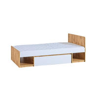 JUGENDBETT ARCO 09 90/195 in Weiß Arctic Matt / Wotan Eiche - Eiche Wotan/Weiß, Holzwerkstoff (90/195cm) - Deine Möbel 24