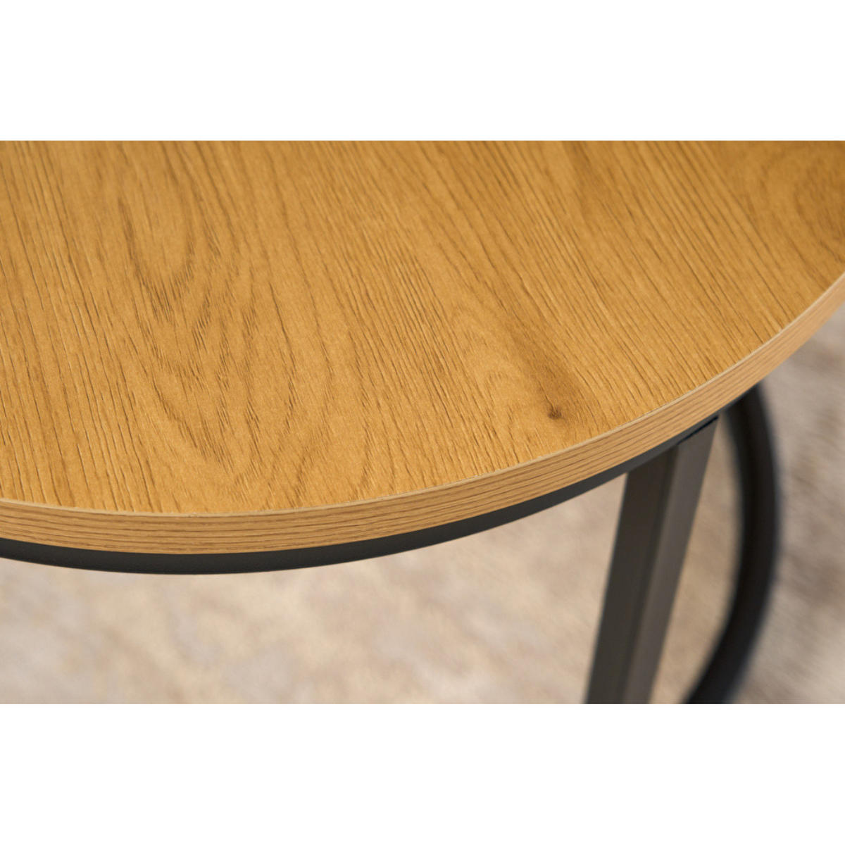COUCHTISCH ELEGANCE Wildeiche Natur, Schwarz 80 cm - Braun, Holz (80/80/45cm) - riess-ambiente