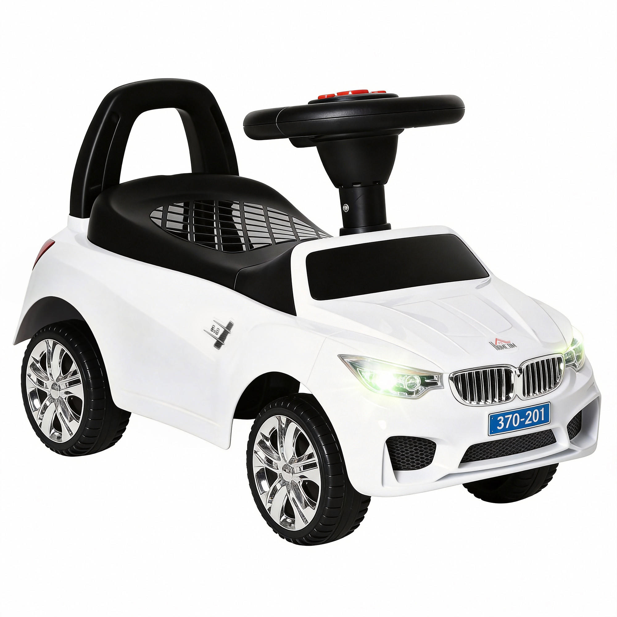 RUTSCHFAHRZEUG DE-16973 mit Musik, Licht & Staufach Weiß - Weiß, Kunststoff (63.5/28/36cm) - ComfortXL