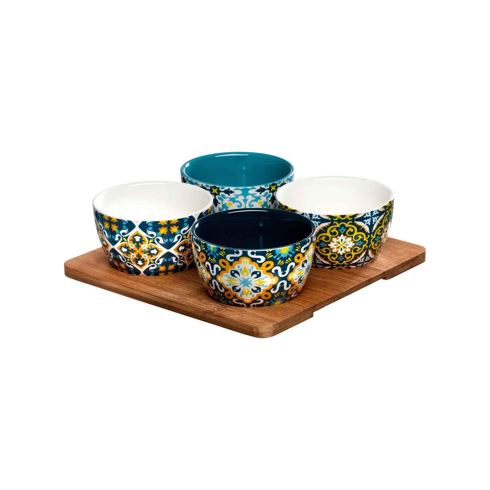 SERVIERSCHALEN-SET MIT TABLETT Benito bunt 5er Set - Multicolor, Keramik (22/22/6cm) - Ritzenhoff Breker