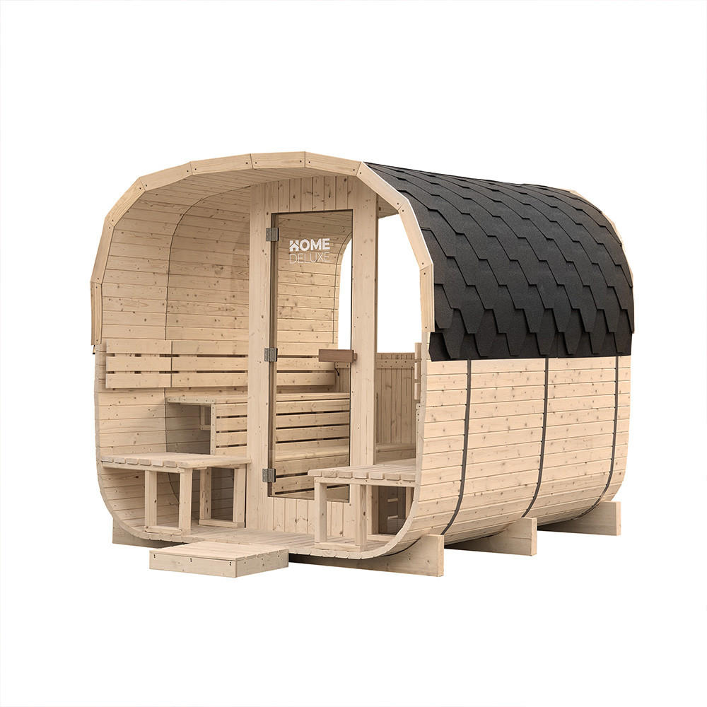 GARTENSAUNA HYGGE DELUXE - Größe: 230 x 220 cm - Braun, Holz (230/220/260cm) - Home Deluxe