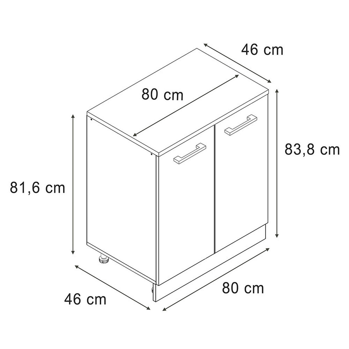 ORMAR ZA POTKROVLJE Rion Beton 80 x 81.6 cm bez kosine s 2 vrata - siva, drvni materijal (80/81.6/46cm) - Vicco