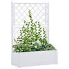 GARTEN-HOCHBEET mit Spalier und Selbstbewässerungssystem Weiß - Weiß, Holz (100/142/43cm) - furnicato