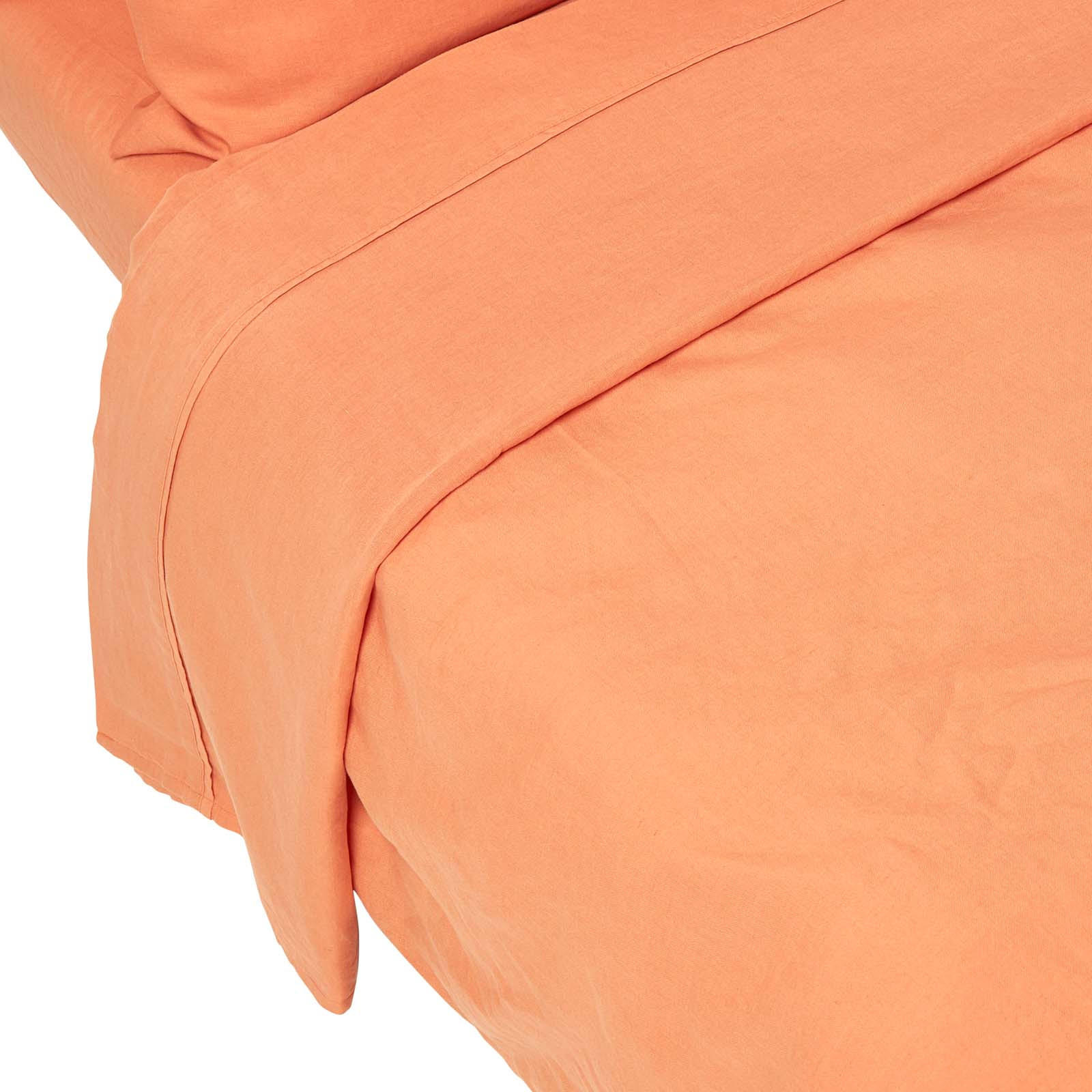 Homescapes Leinen-Bettlaken Orange 240x275 cm