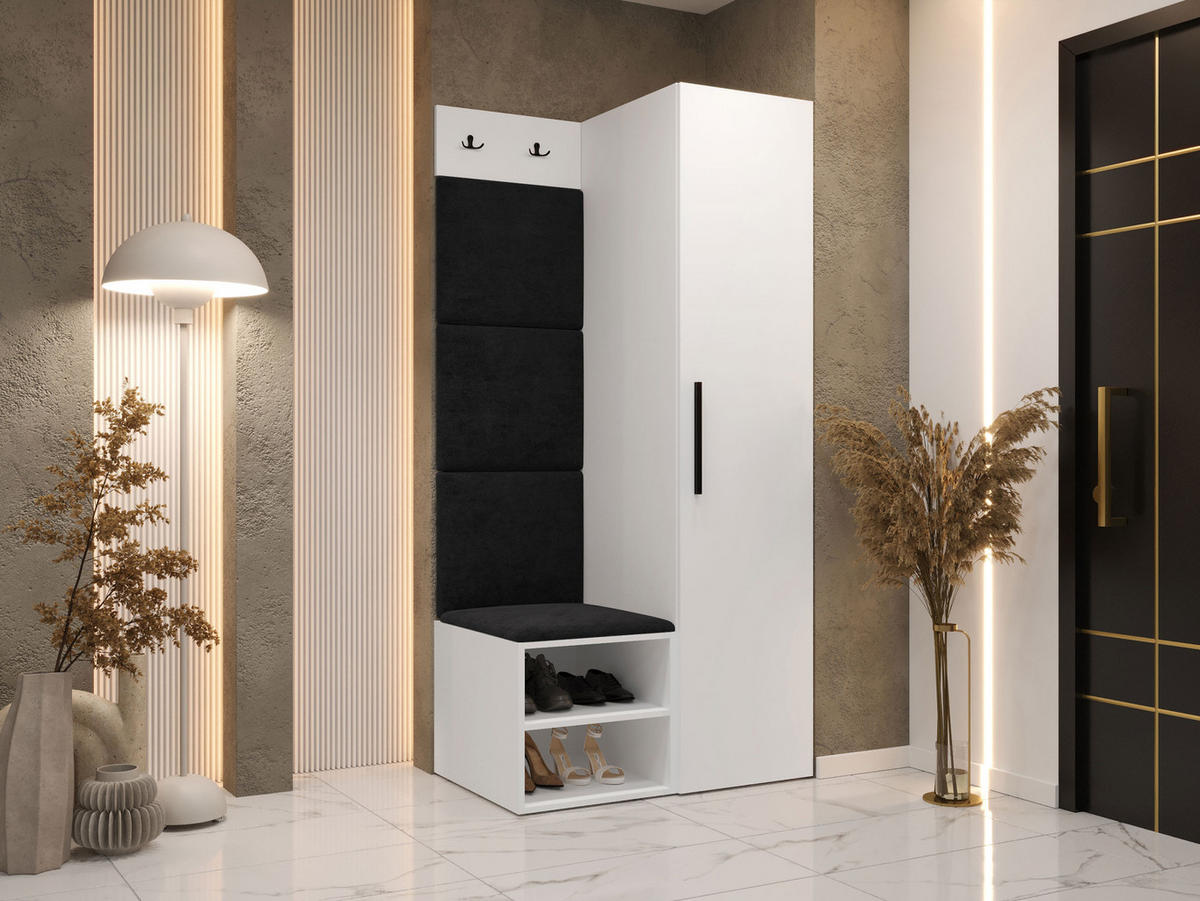 GARDEROBEN-SET Medi III - Anthrazit/Schwarz, Holzwerkstoff/Kunststoff (40/191/50cm) - MIRJAN24