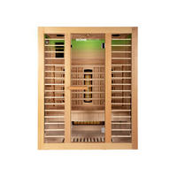 INFRAROTKABINE REDSUN DELUXE L - 153 x 110 cm für 3 Personen - Braun, Holz (153/190/110cm) - Home Deluxe