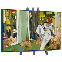 GEMÄLDE Inspiration Schattenfugenrahmen Blau 120x80 cm - Blau, Holz (120/80cm) - YS-art gallery