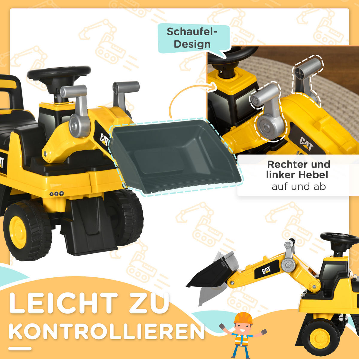 KINDER RUTSCHAUTO, Gelb, PP+ Metall - Gelb, Kunststoff (78/29.5/54cm) - HOMCOM