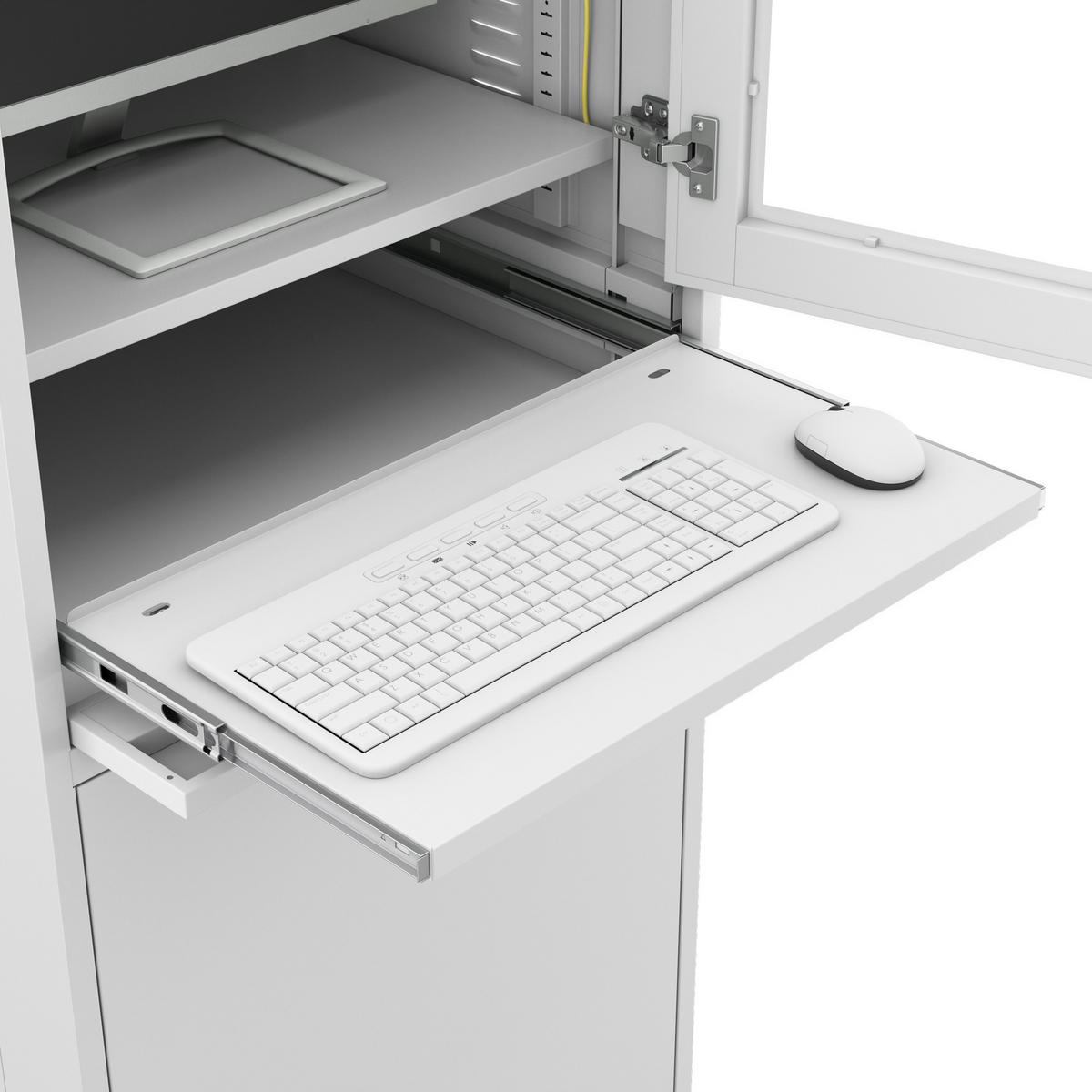 COMPUTERSCHRANK STEVE - Grau, Metall (64/175/63cm) - Jan Nowak