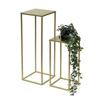 BLUMENHOCKER 2er Set Metall Gold Eckig 96406 - Goldfarben, Metall (23/62/23cm) - DanDiBo