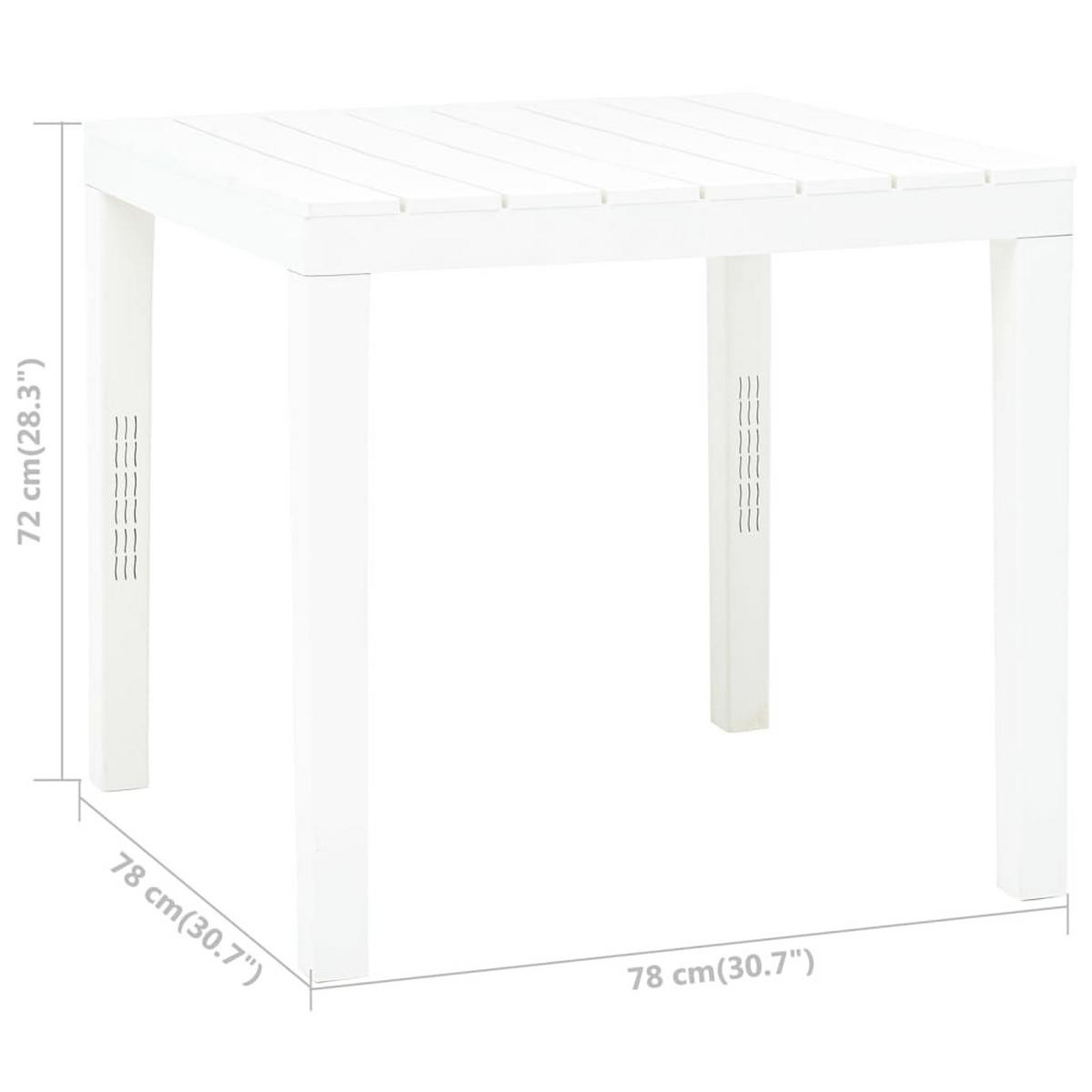 GARTENTISCH Weiss 78/78/72 Cm Kunststoff - Weiß, Kunststoff (78/78/72cm) - vidaXL