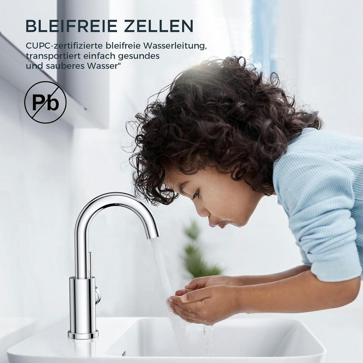 WASCHTISCHARMATUR Hoch 360° drehbar polierter Chrom - Silberfarben, Metall (6.9/12.7/25cm)