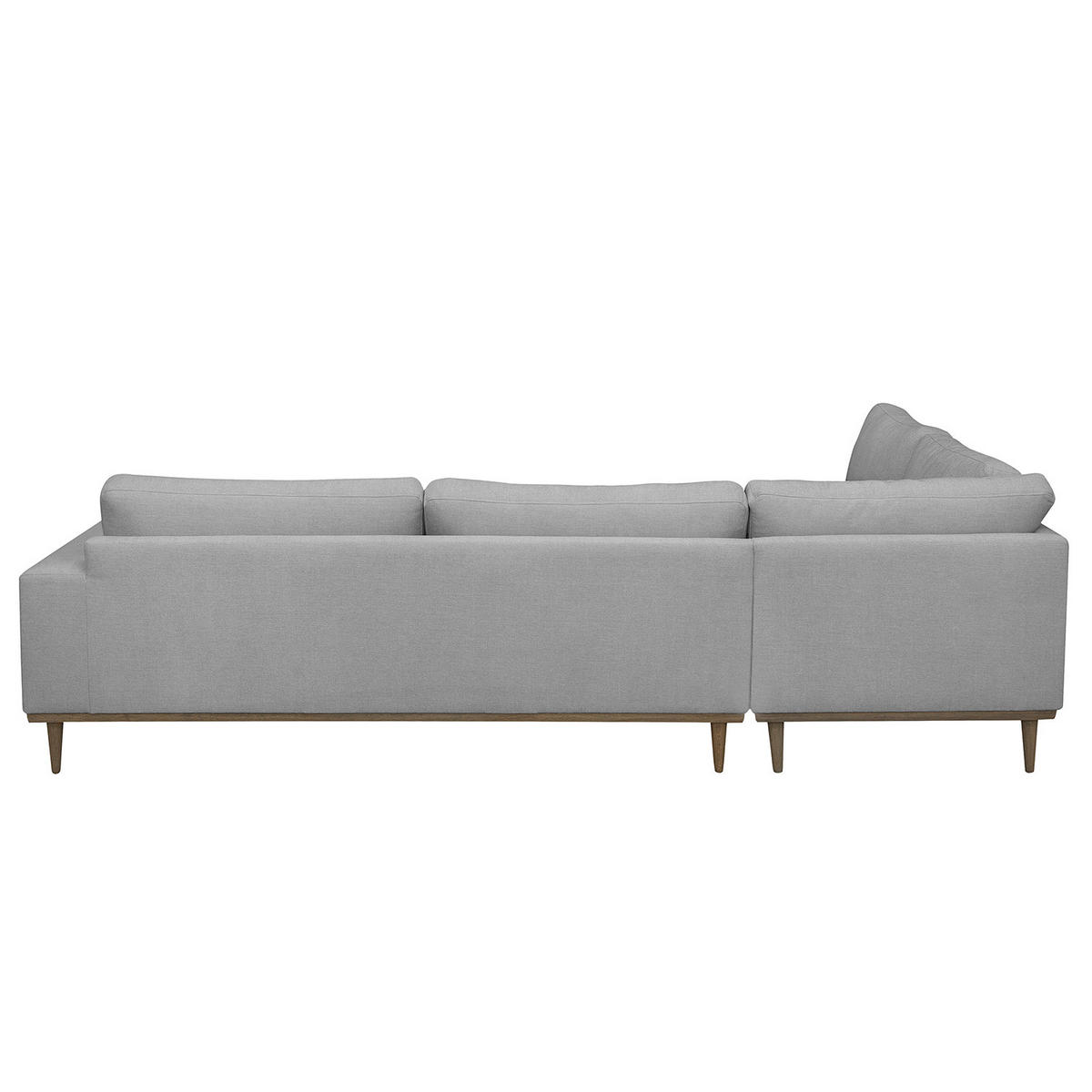 ECKSOFA mit Ottomane - Eichefarben/Grau, Eichenholz/Textil (287/219cm) - home24