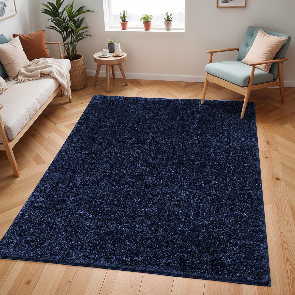 HOCHFLORTEPPICH 160/213 cm Blau - Blau, Naturmaterialien/Kunststoff (160/213cm) - LIVABLISS