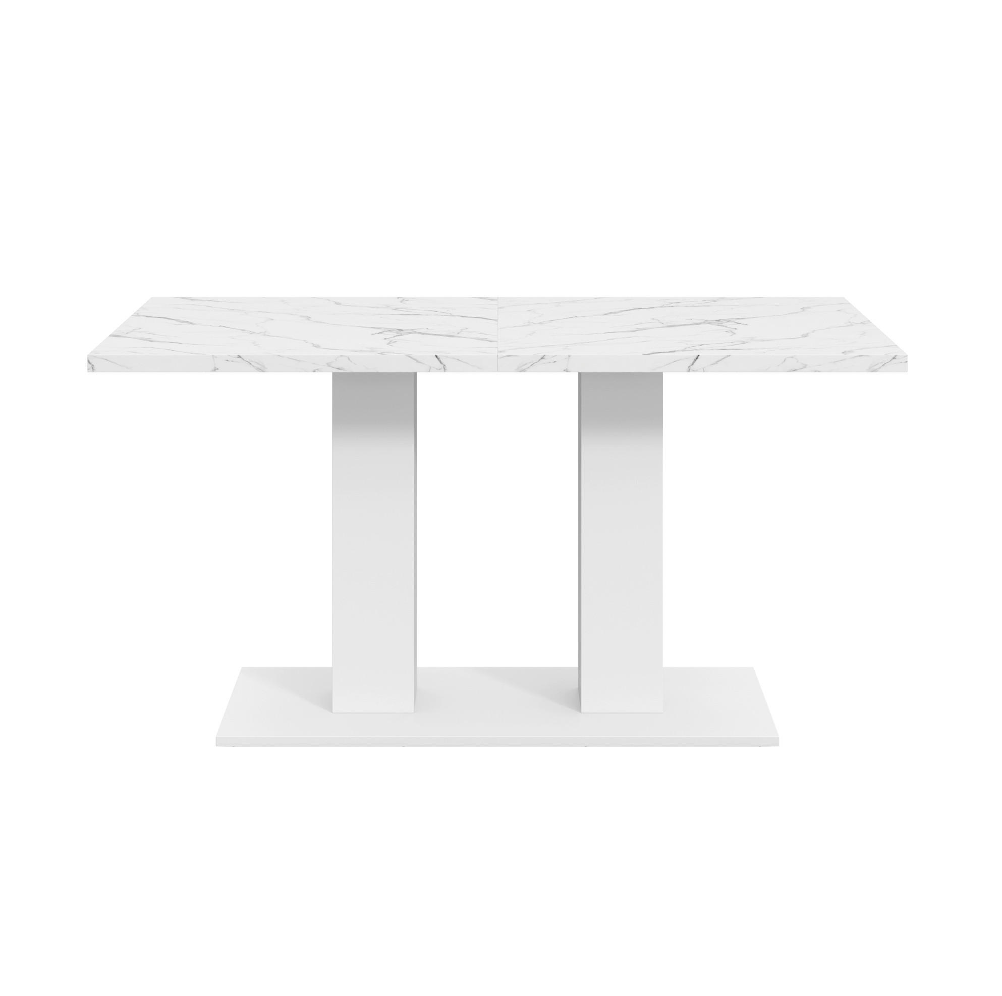 AUSZIEHTISCH 140-180/70 cm in Weiß mit 30 mm Tischplatte für 4-8 Personen - Weiß, Holzwerkstoff (180/70/75cm) - BEAOK
