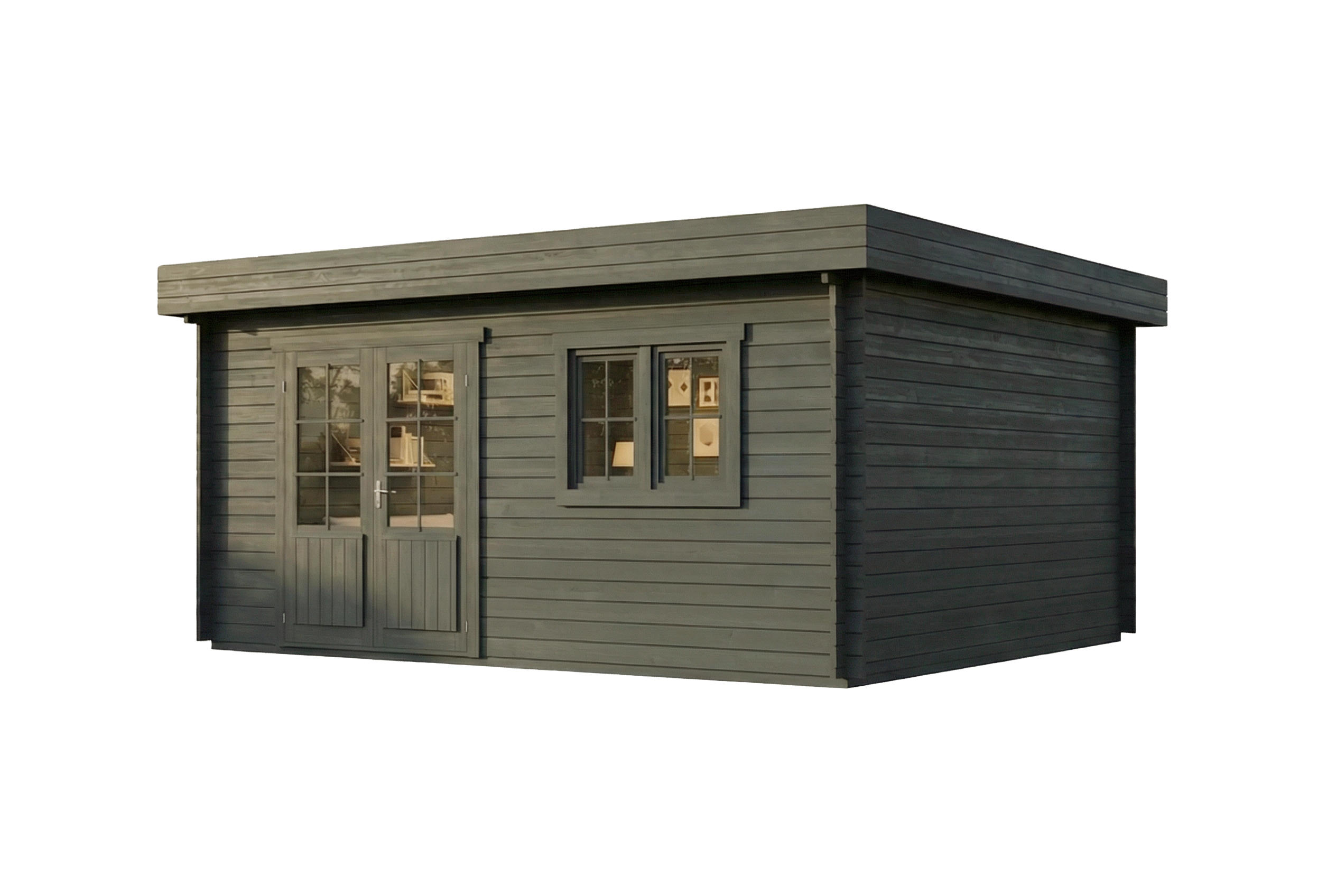 Alpholz Gartenhaus Grau 520x228x420 cm