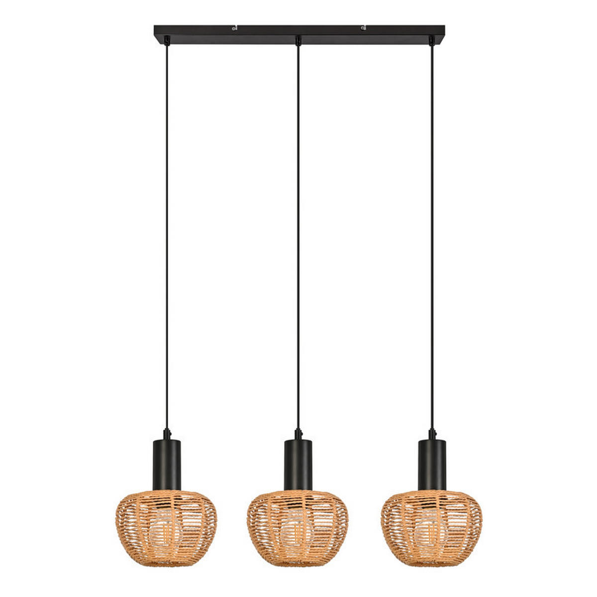 PENDELLEUCHTE BARBARA Ⅲ 70/56/120 cm - Schwarz, Metall (70/56/120cm) - Nettlife