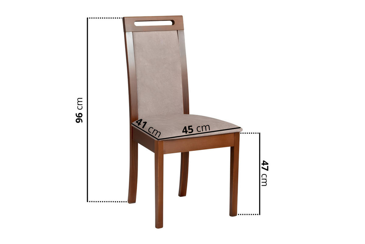 ESSZIMMERSTUHL - Set 4x Roma 6, nussbaum, dora 22  - Beige/Nussbaumfarben, Holz (45/96/41cm) - Leaf Design