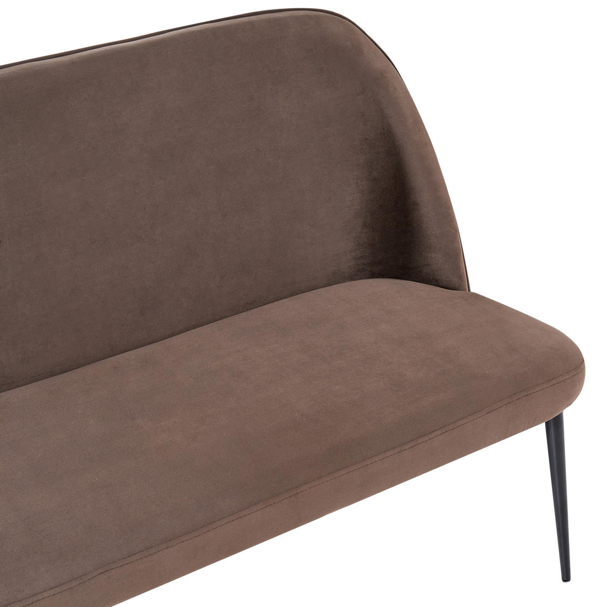 ESSZIMMERBANK 2-Sitzer Samtstoff Dunkelbraun Osby - Dunkelbraun, Textil (130/85/60cm) - Beliani