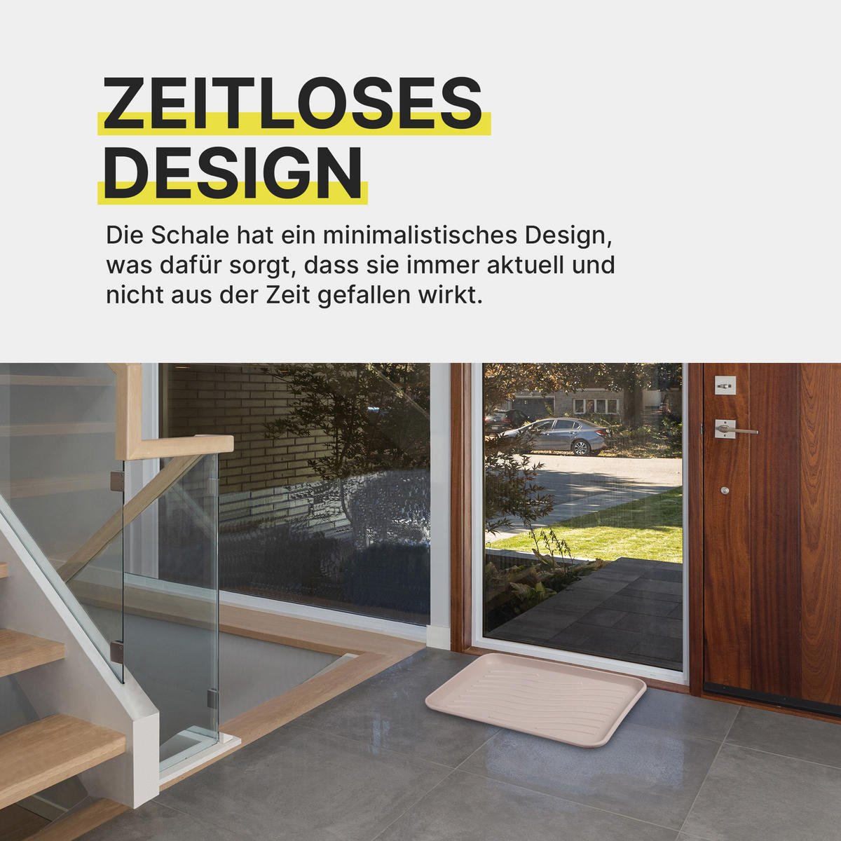 SCHUHABTROPFSCHALE mit hohem Rand (50x38x2,5cm) Beige - Beige, Kunststoff (38/50cm) - Bestlivings