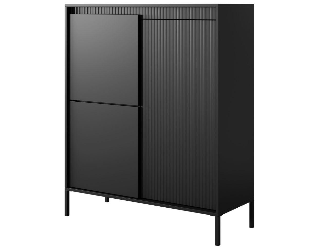 KOMMODE Schwarz 104/124/40 cm Sorano - Schwarz, Naturmaterialen/Metall (104/124/40cm) - Graingold