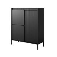 KOMMODE Schwarz 104/124/40 cm Sorano - Schwarz, Naturmaterialen/Metall (104/124/40cm) - Graingold