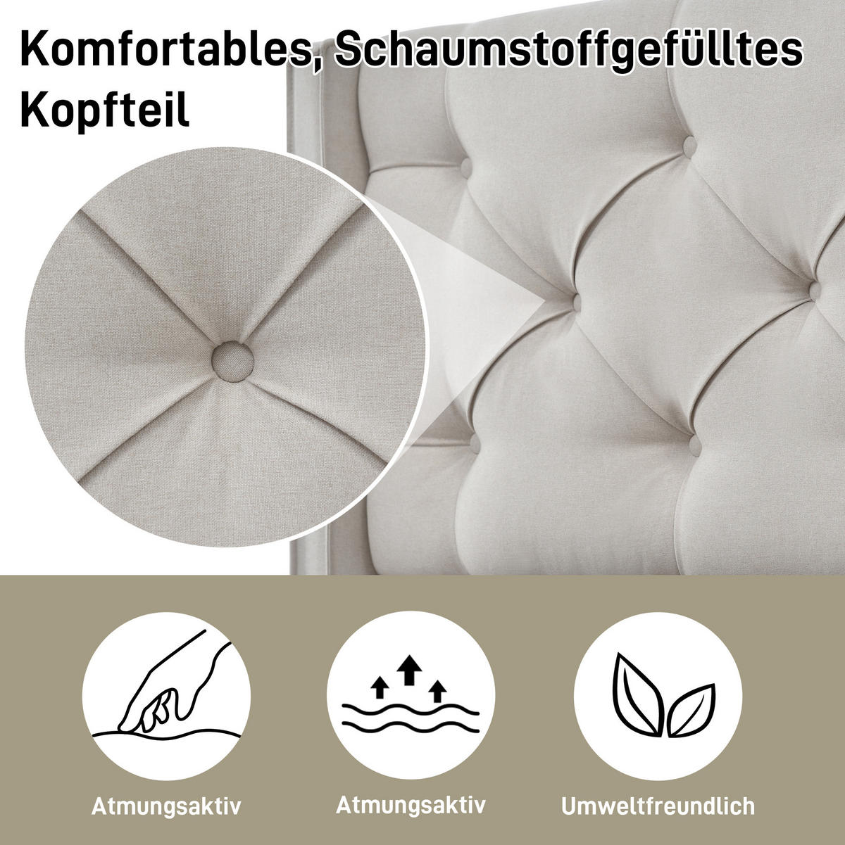POLSTERBETT 90/200 cm Hellgrau aus Baumwolle mit Bettkasten - Hellgrau, Textil (90/200cm) - OKMYHOME